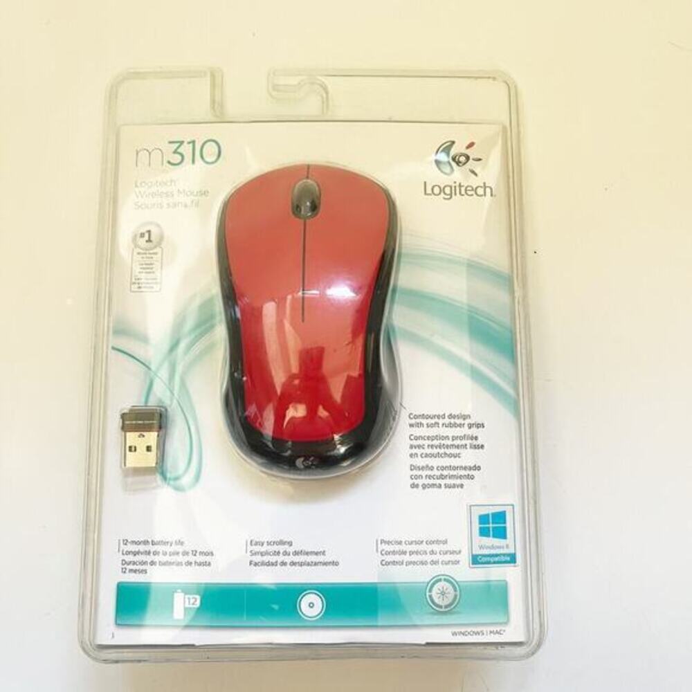 Logitech M310‎ (910001675) Ambidextrous Wireless Mouse - Red Gloss * NEW SEALED